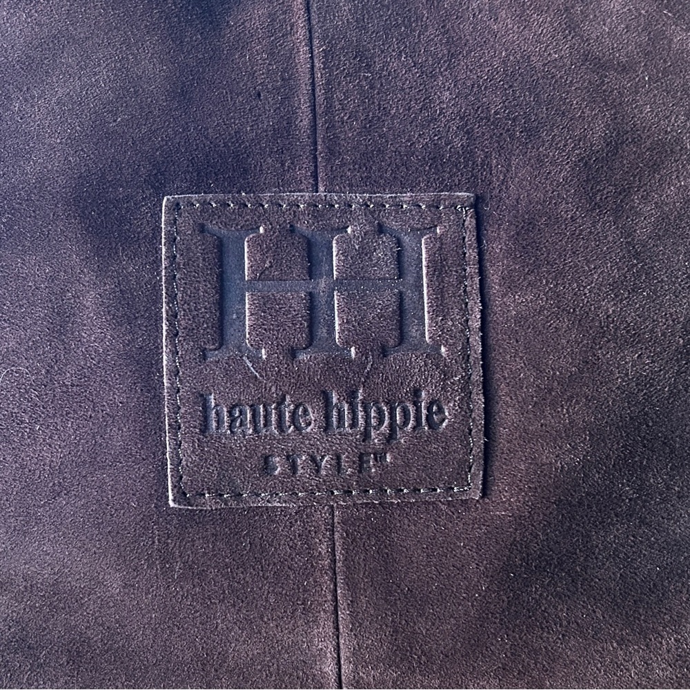 Haute Hippie Suede Fringe Bucket Bag, Dark Brown, Boho slouchy design ⭐️NWT⭐️ - Picture 2 of 13